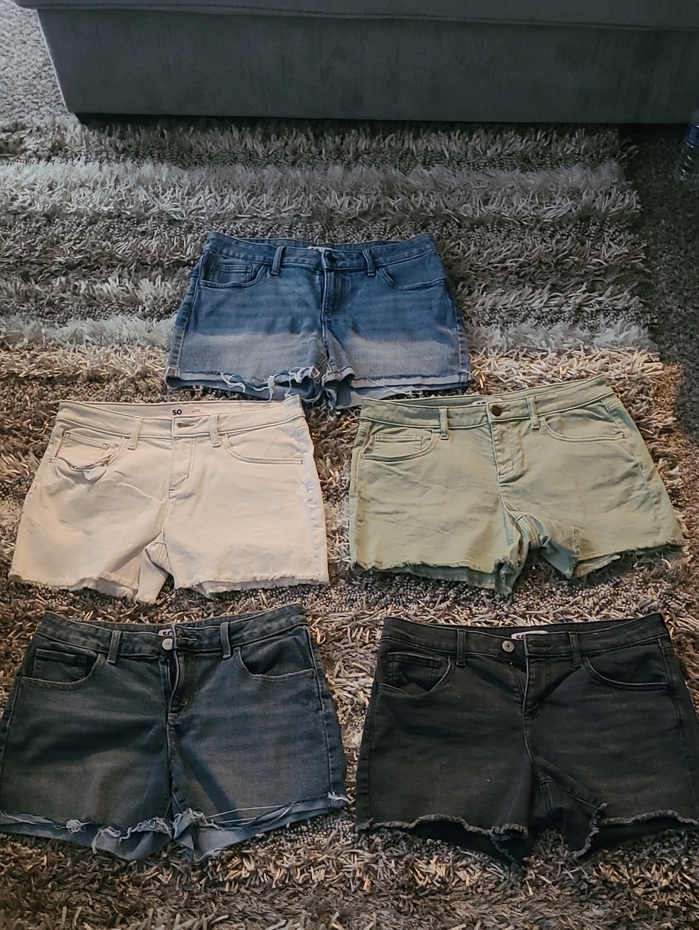 SO Women Jean Shorts Lot - Blue, Cream, Green, Black Wash, Black 5 Pair For $30